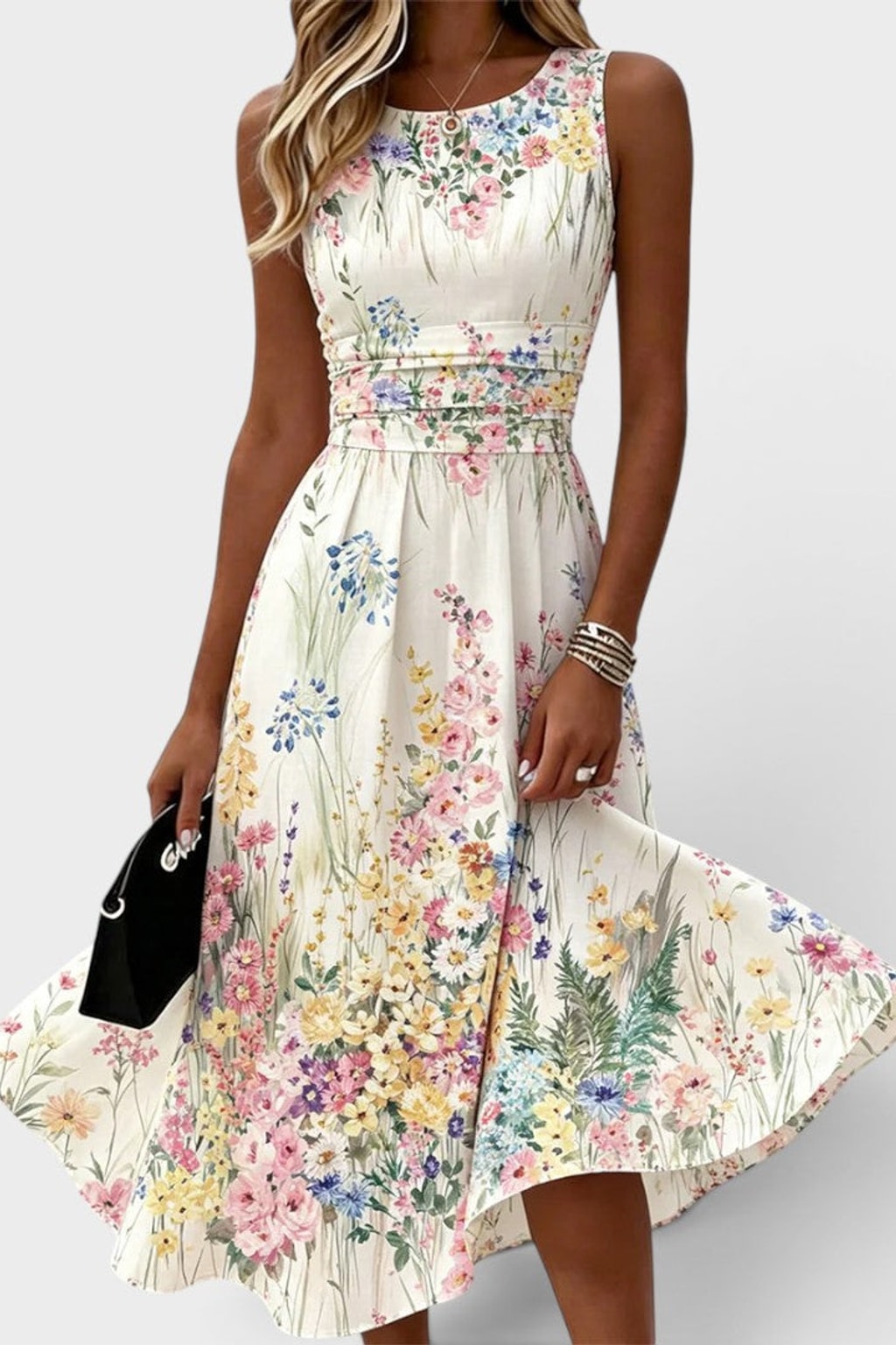 Floral Sleeveless Midi Dress - 2