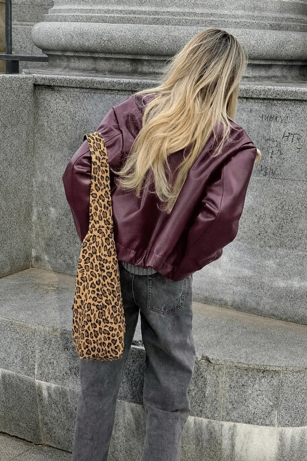 Cropped Matte Biker Jacket With Front Zip - 5