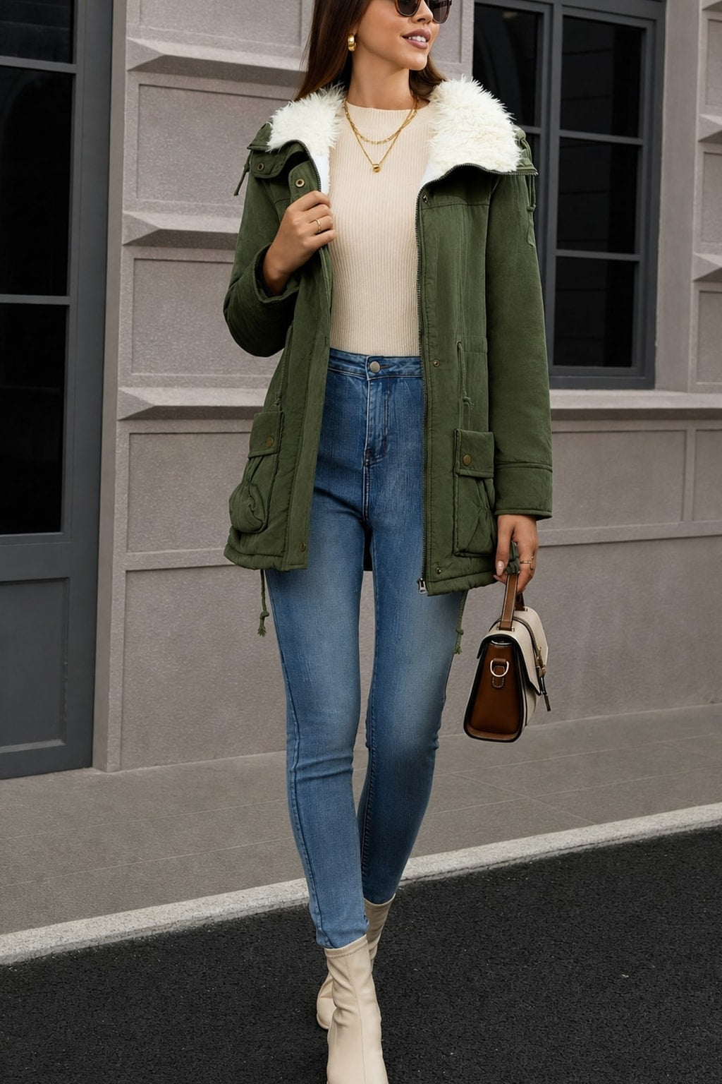 Cozy Fleece Lined Hooded Winter Parka - 5