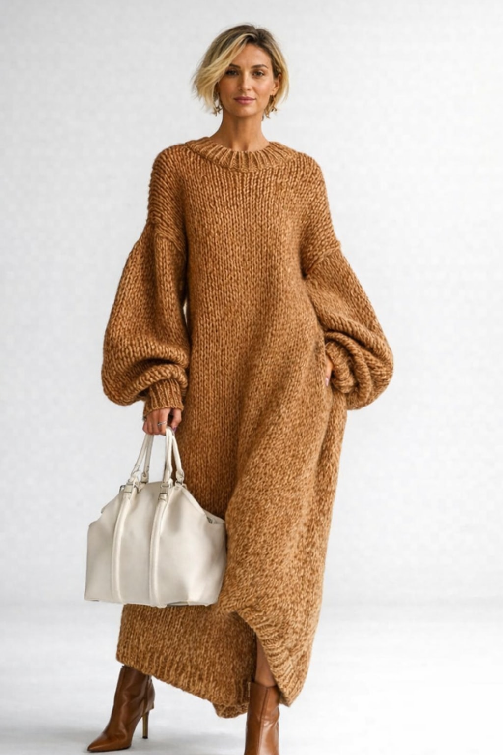 Textured Oversized Maxi Dress - 2
