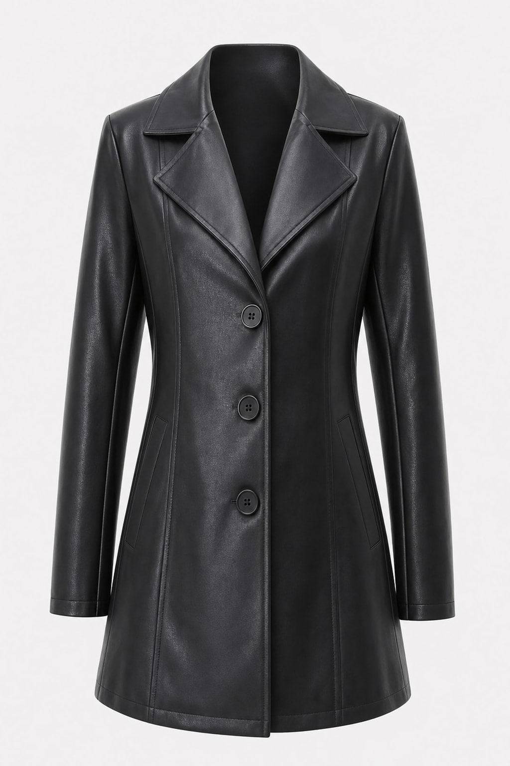 Tailored Mid-Length Coat Slim A-Line Silhouette - 1