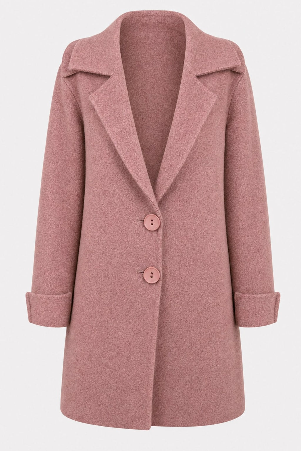 Elegant Tailored Lapel Collar Button Front Coat - 1