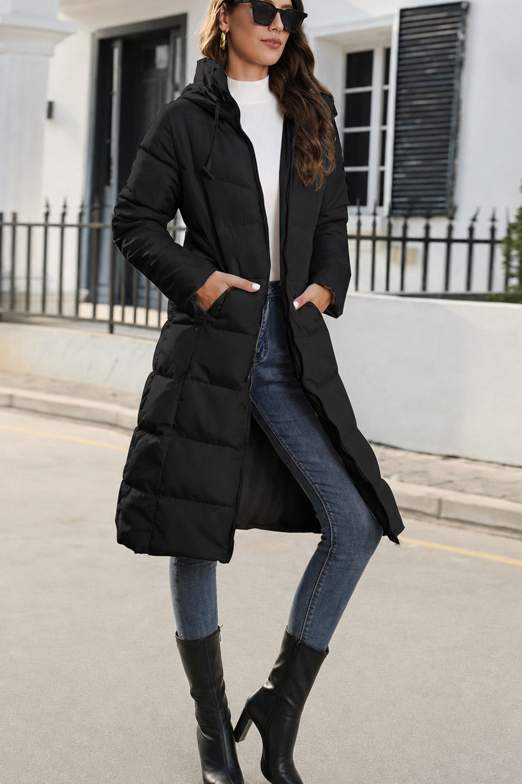 Warm Cotton Hooded Winter Coat With Slim Fit - 2