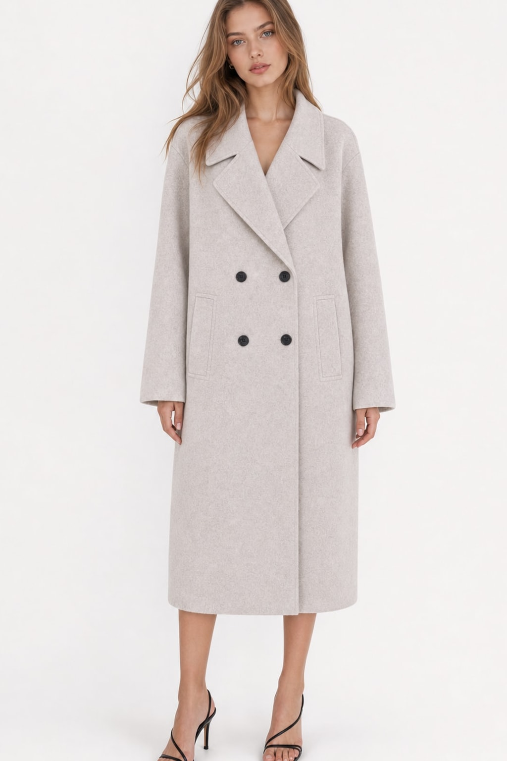 Elegant Blend Double-Breasted Overcoat - 7