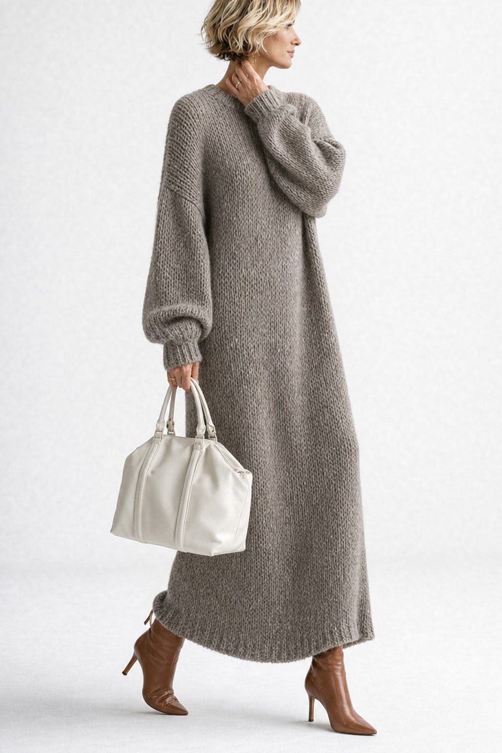 Textured Oversized Maxi Dress - 7