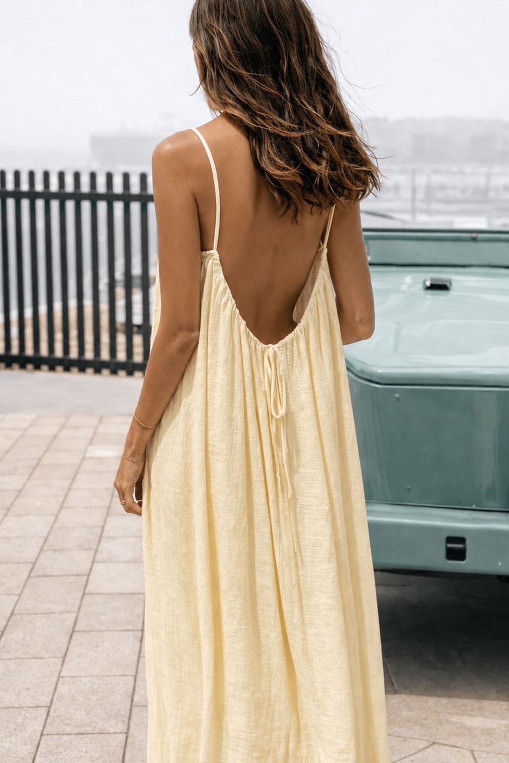 Flowy Maxi Dress with Adjustable Open Back - 6