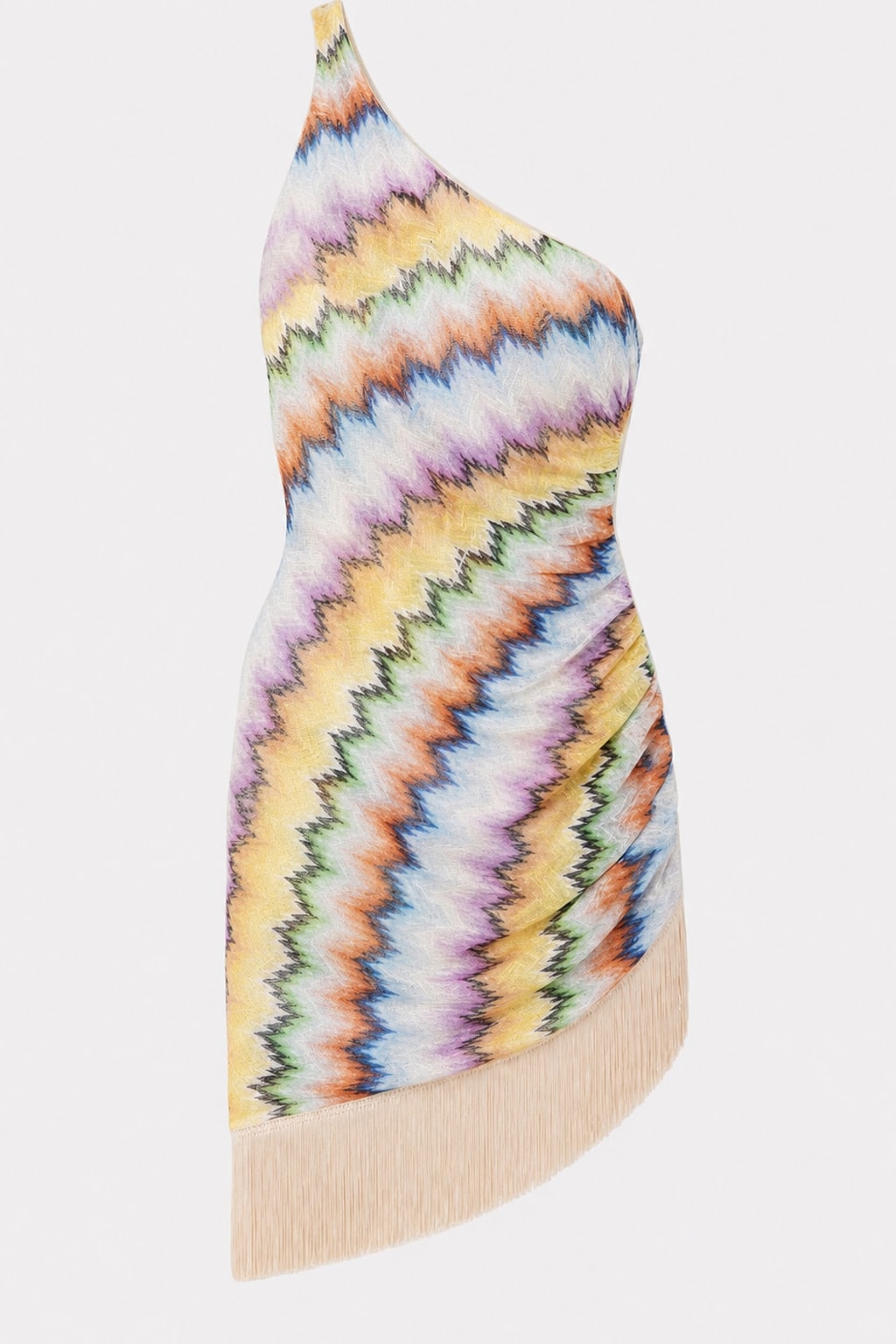 Effortless Polyester One-Shoulder Ruched Mini Dress - 1