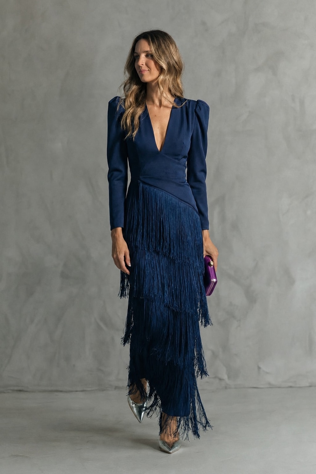 Fringe-Sleeve Flowy Midi Dress - 5