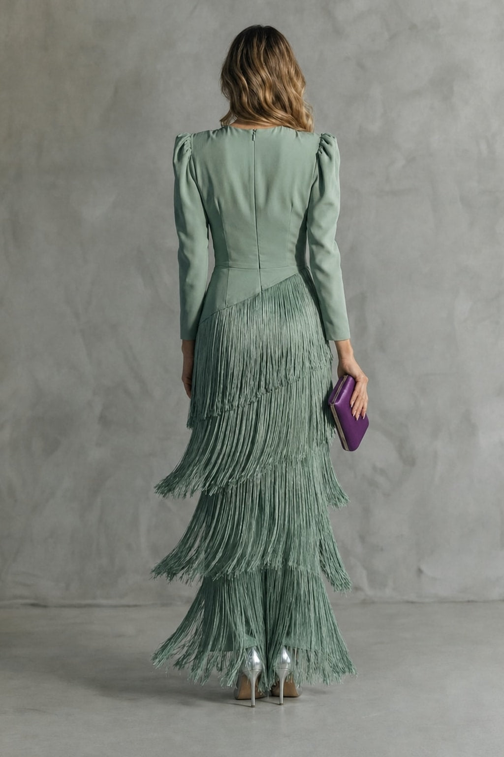 Fringe-Sleeve Flowy Midi Dress - 4
