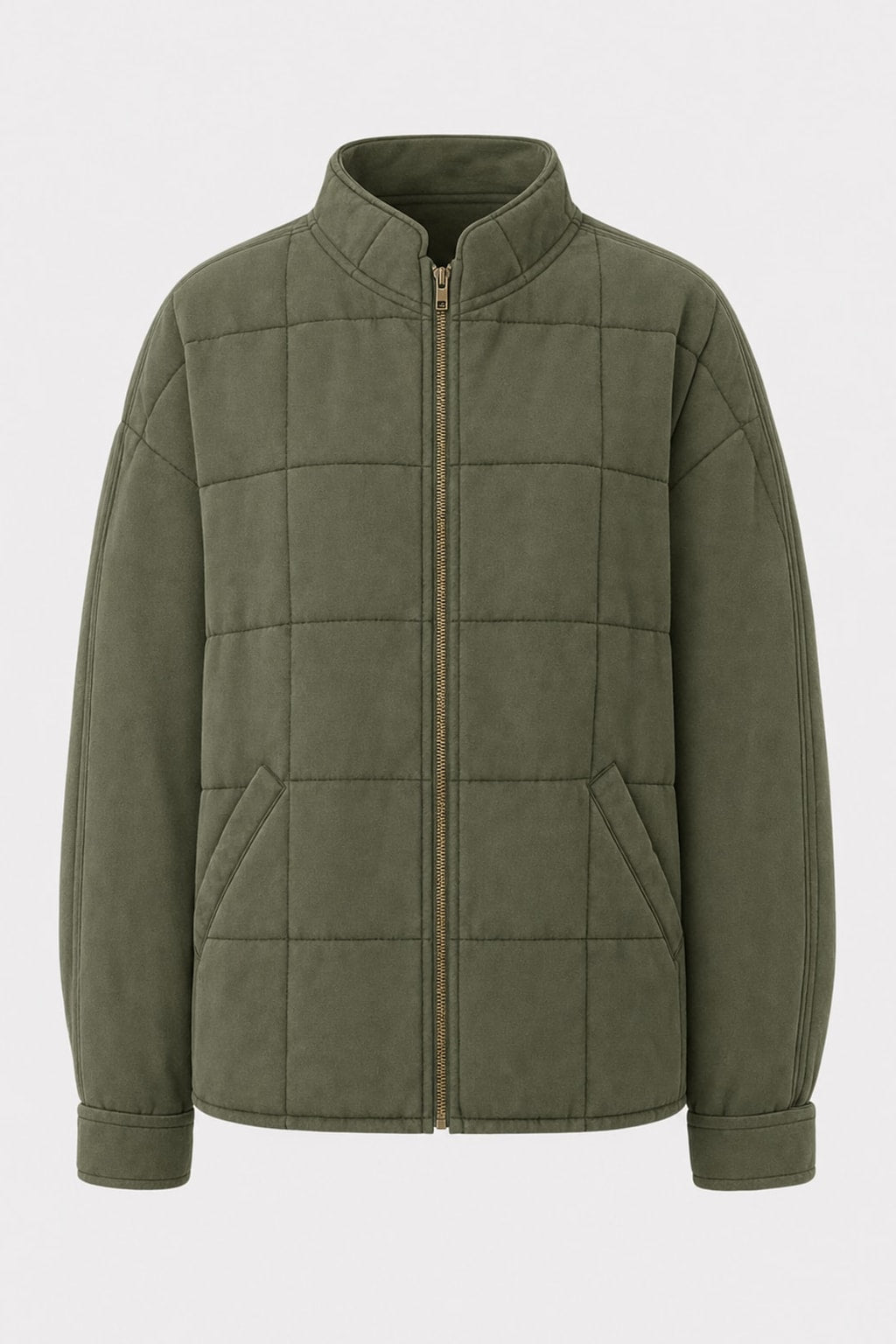 Quilted Cozy Puffer Jacket With Funnel Neck - 1