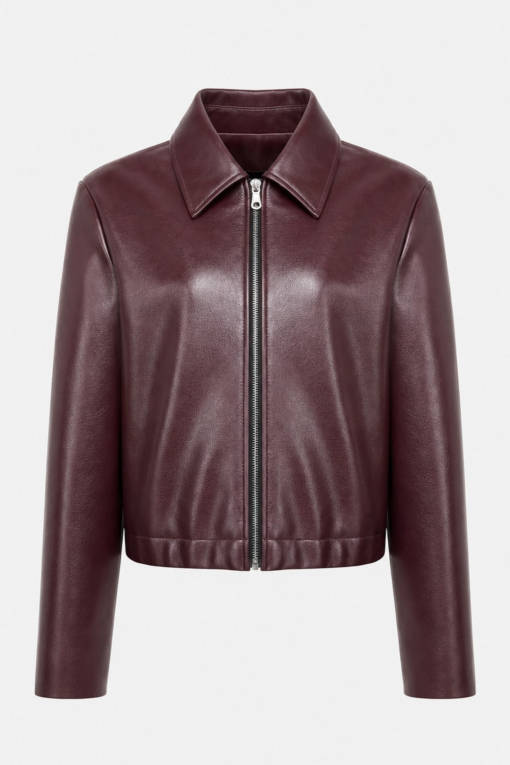 Coated Bomber Jacket With Point Collar - 1