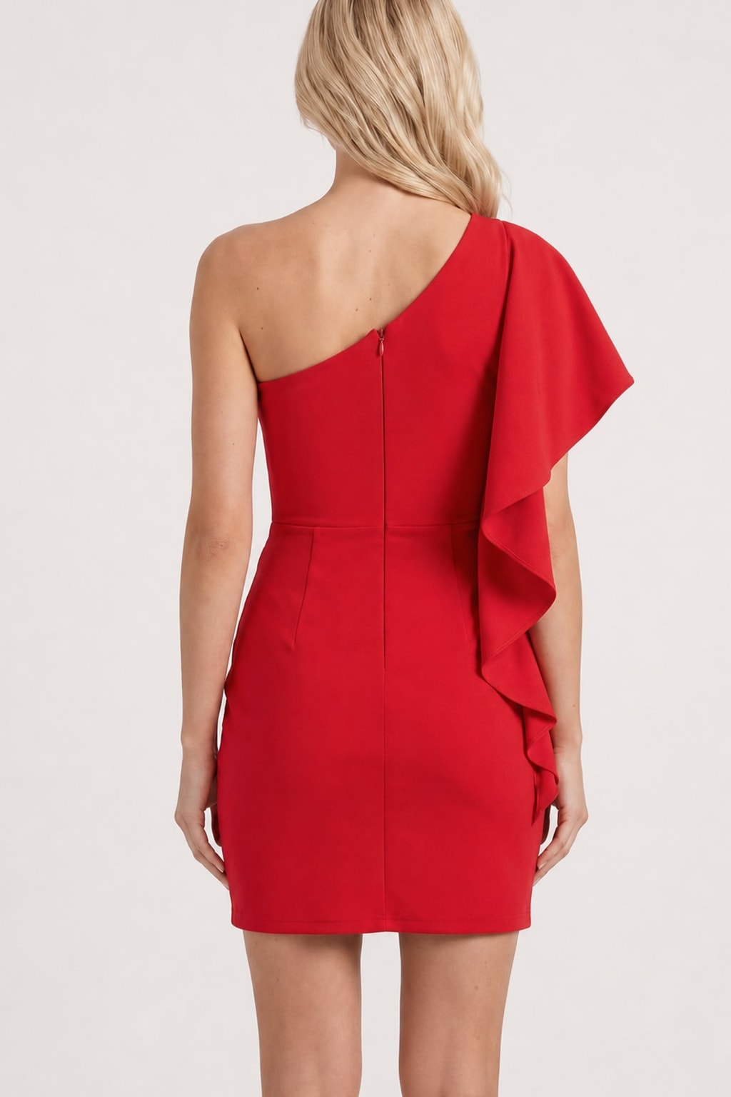 Ruched One-Shoulder Bodycon Mini Dress - 6