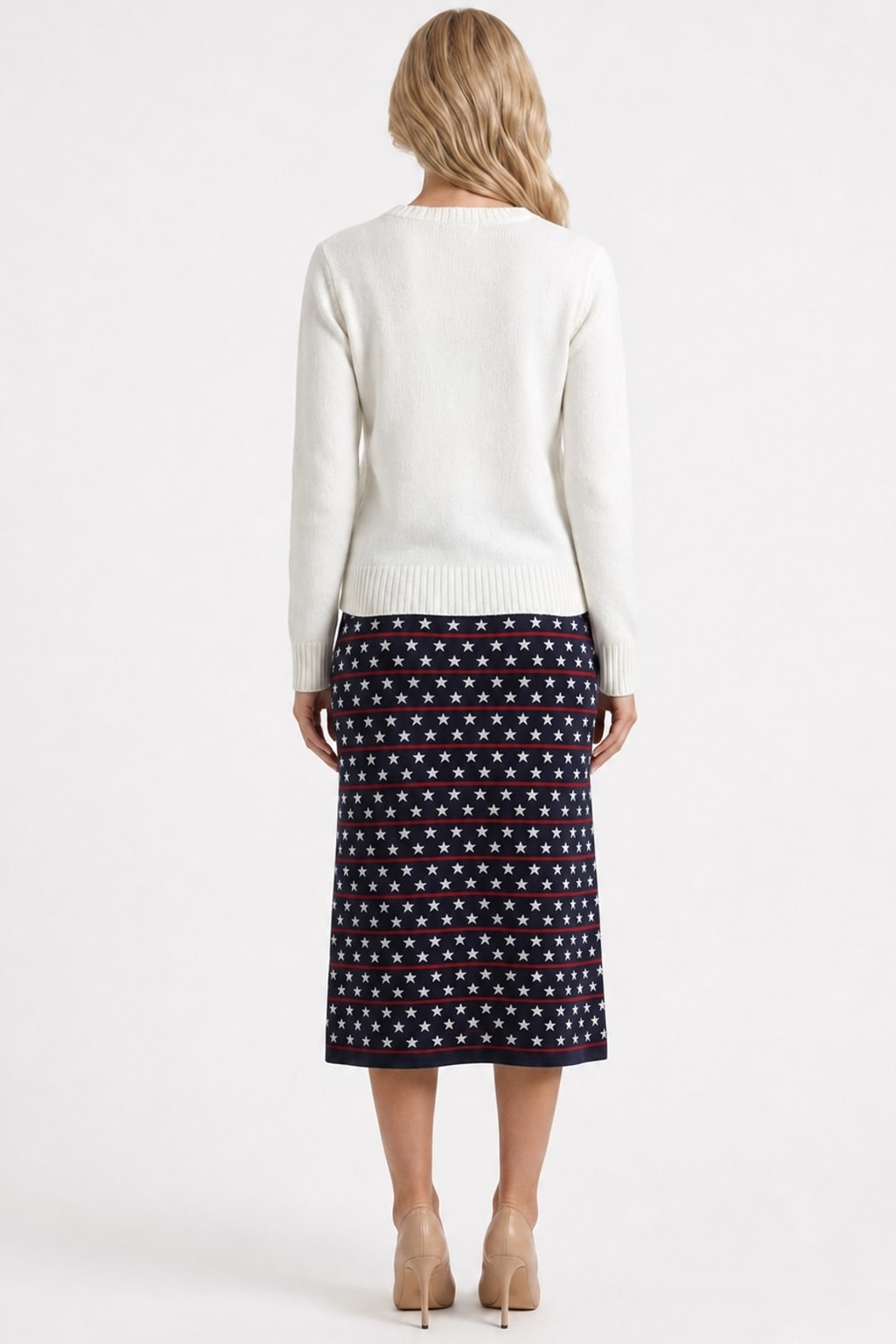 Knit Crew Neck Sweater with Flag Graphic - 6