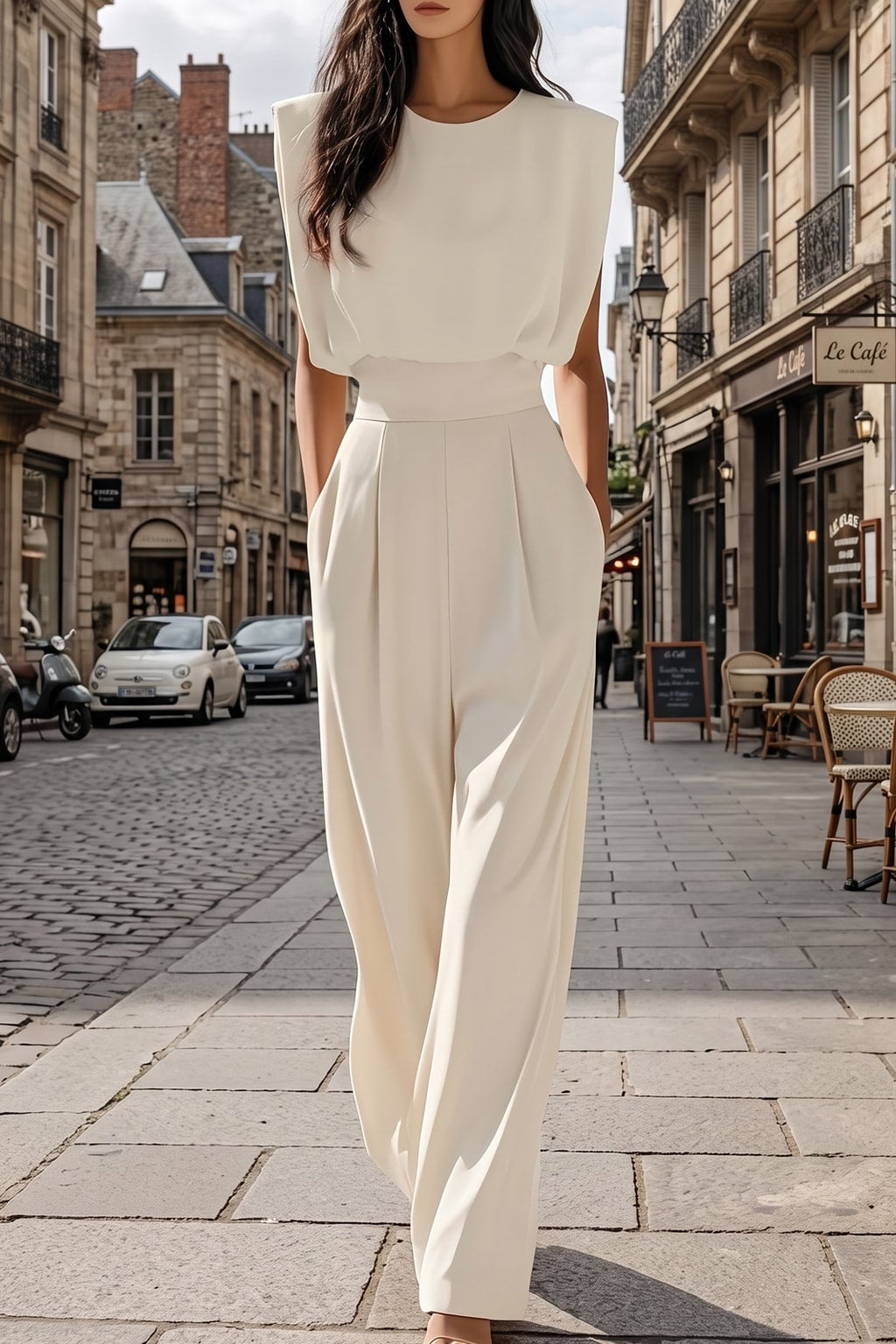 Belted Flowy Jumpsuit for Women - 2