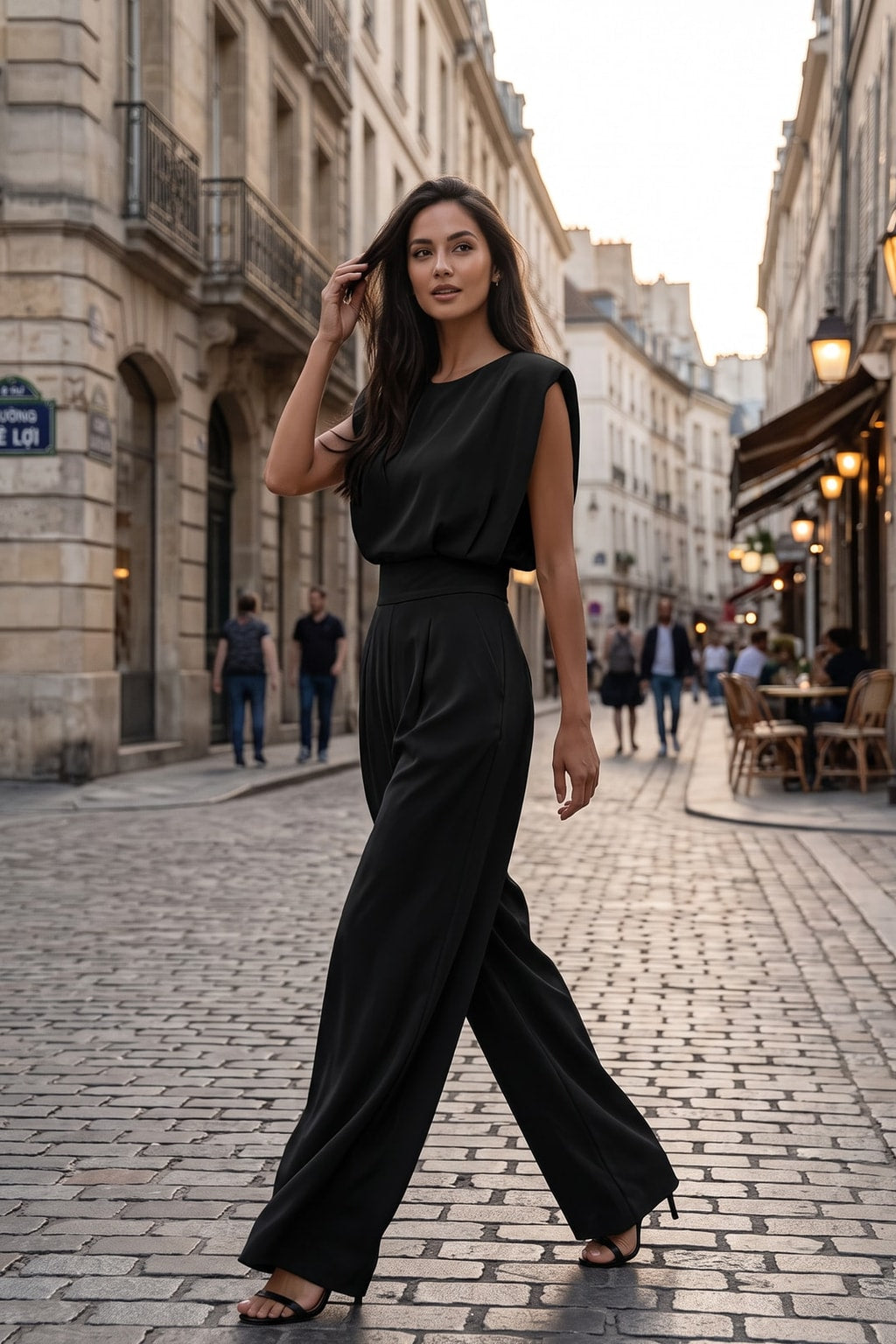 Belted Flowy Jumpsuit for Women - 5