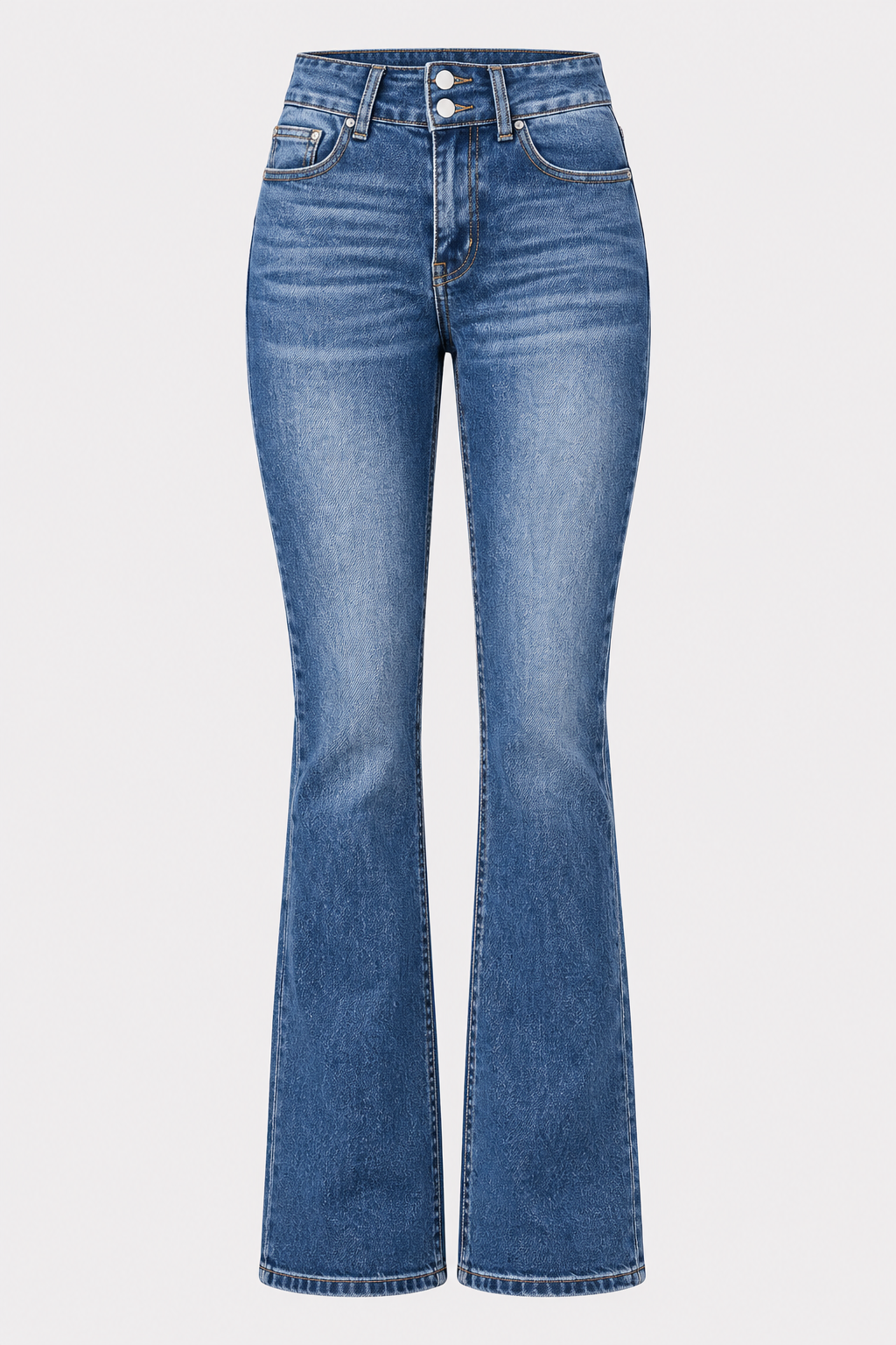 Denim Jeans With High-Waisted Wide Leg