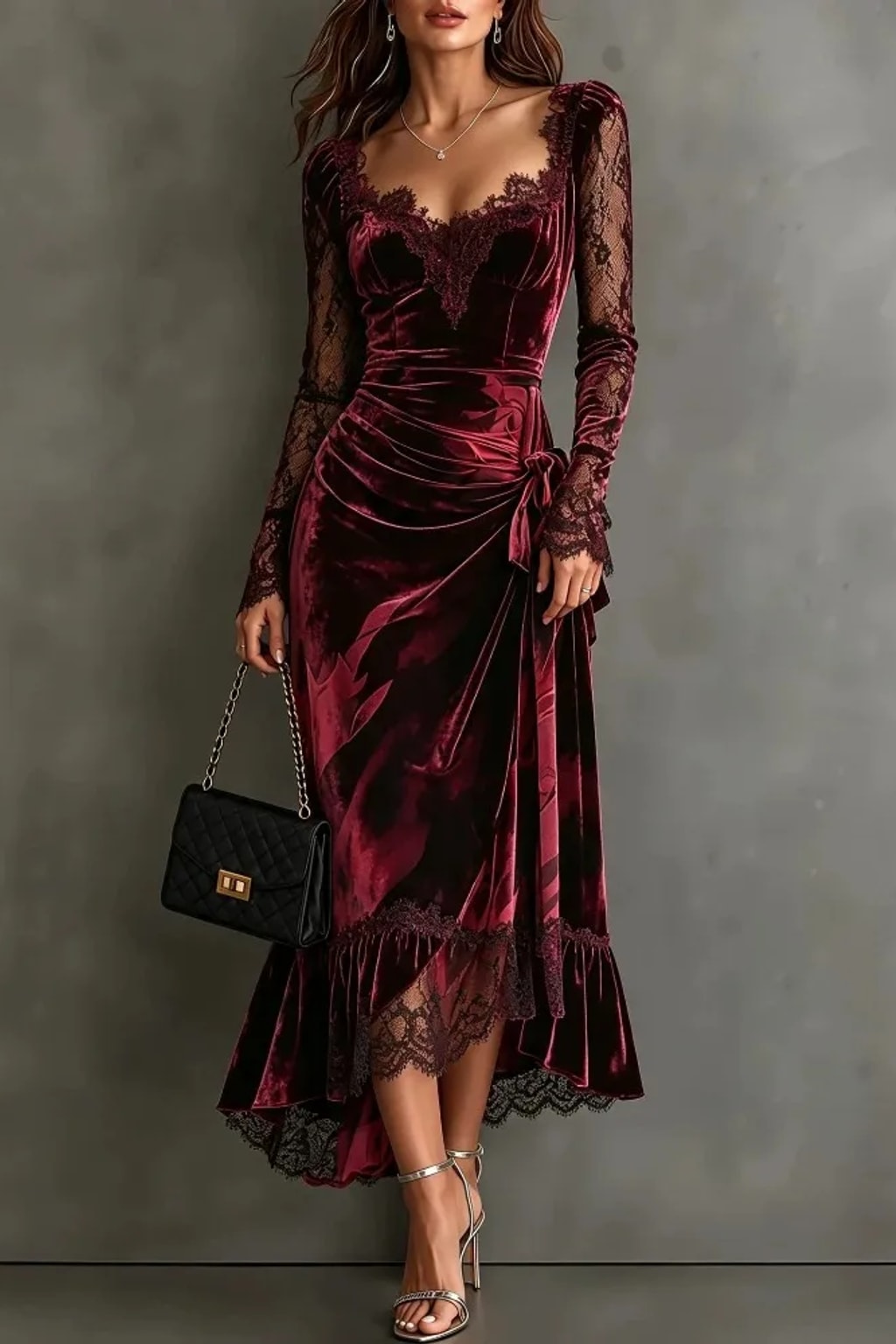 Natural Fiber Dress With Fishtail Hem - 2