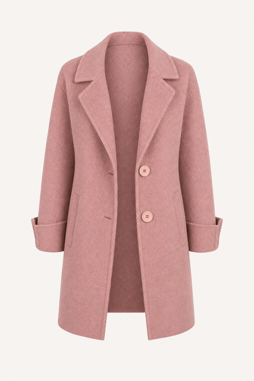 Tailored lapel collar button front coat