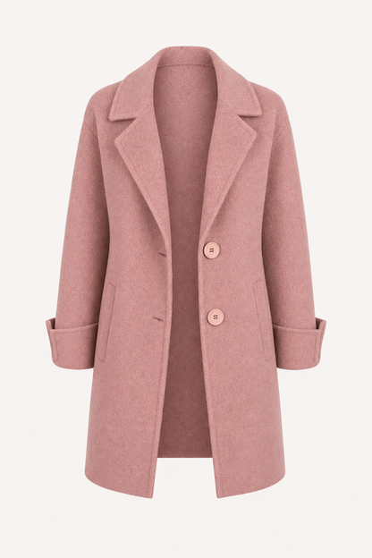 Tailored lapel collar button front coat
