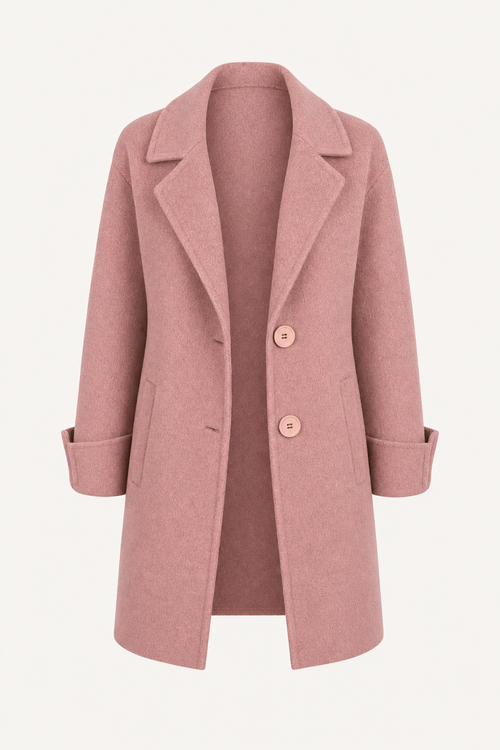 Tailored lapel collar button front coat
