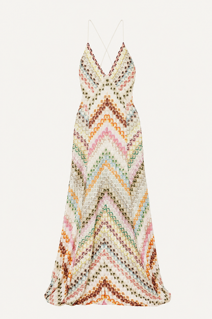 Open-Back Knit Maxi Dress