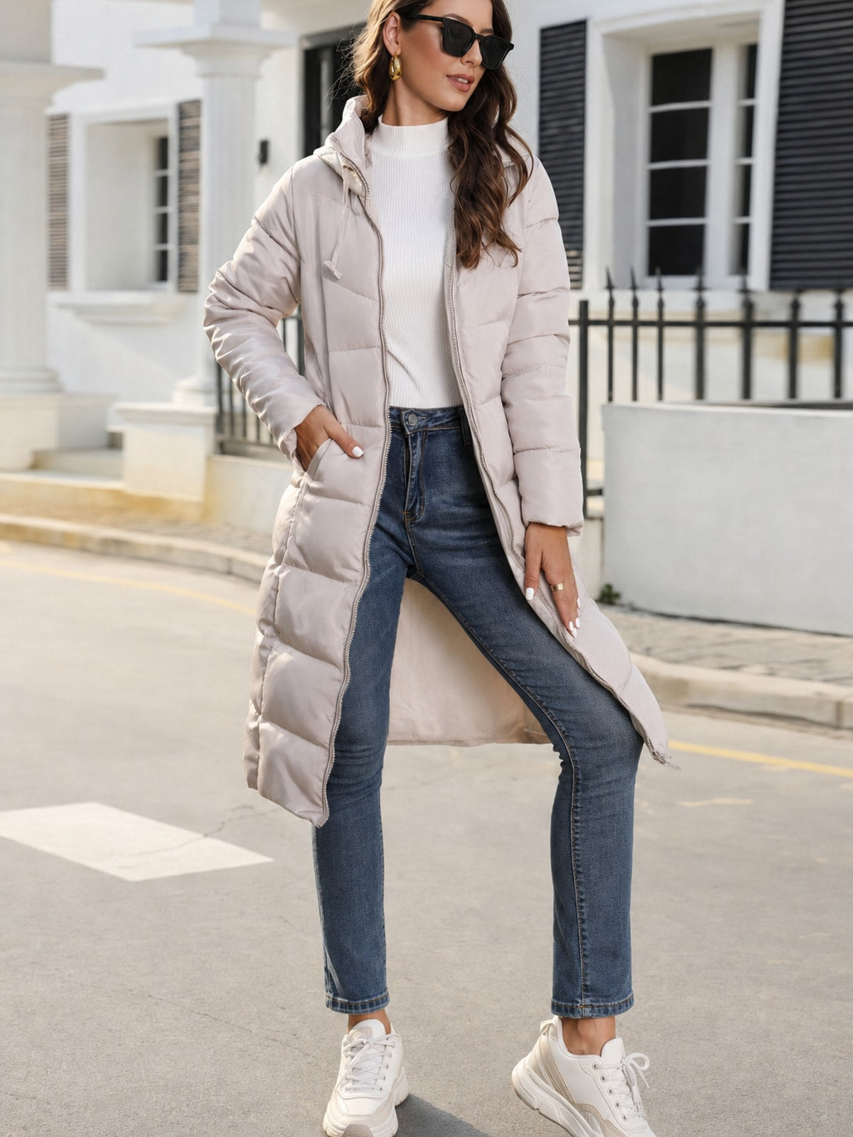 Warm Cotton Hooded Winter Coat With Slim Fit - 4