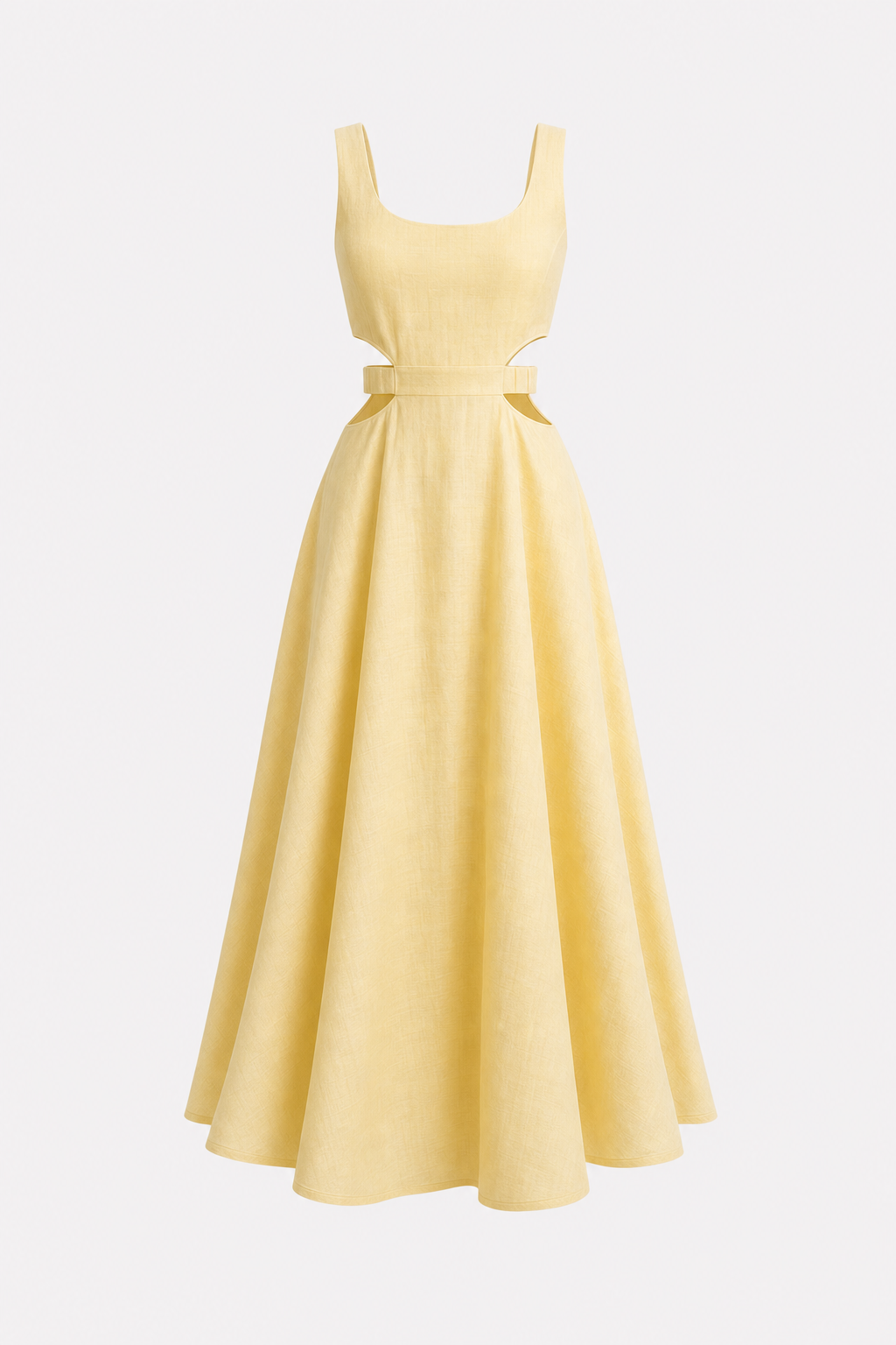 Cotton Linen Cutout Maxi Dress