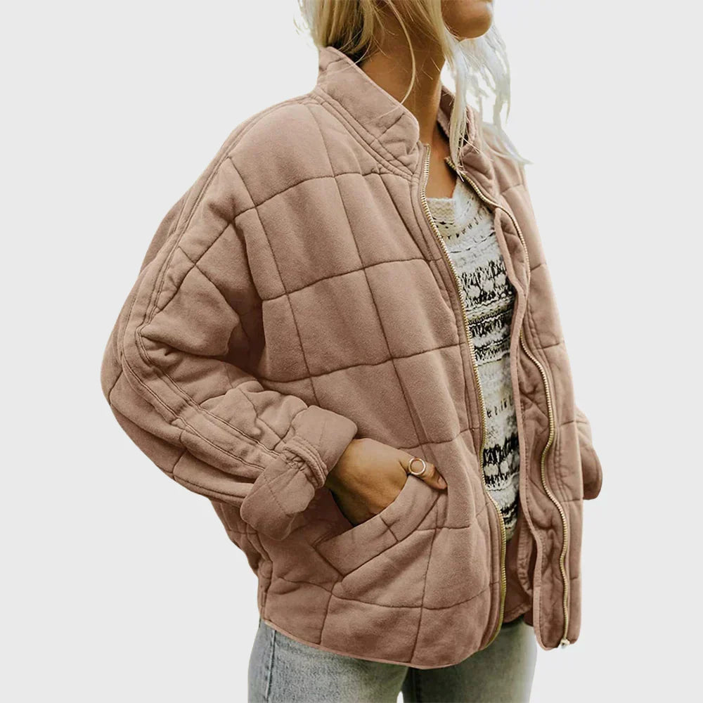 Quilted puffer jacket with high funnel neck - view 7