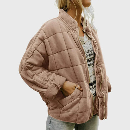 Quilted puffer jacket with high funnel neck - view 7