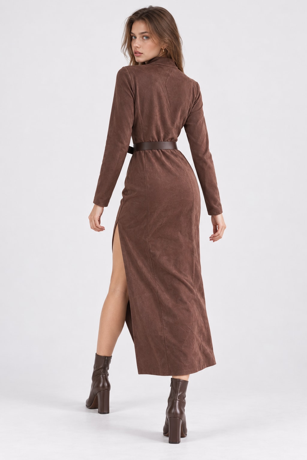Cashmere Knit Dress Slim Fit With Zipper - 5