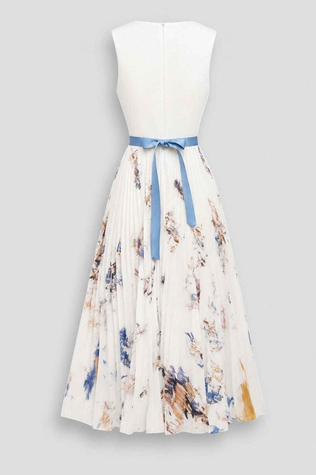 Chiffon Floral Midi Dress A-Line V-Neck Sleeveless - 5
