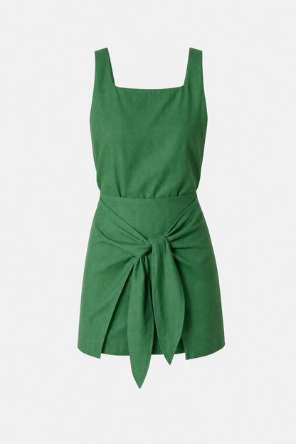Linen Blend Top and Tie-Waist Skirt Set - view 7
