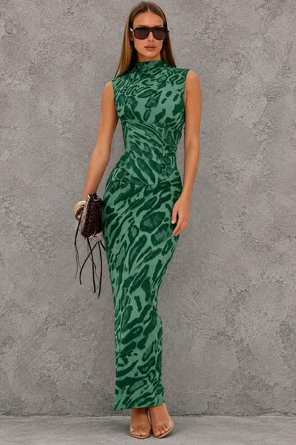 Leopard Print Bodycon Maxi Dress - 11