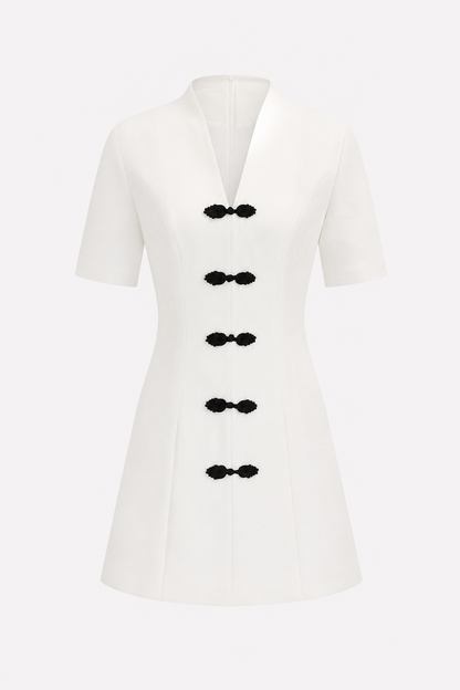 Off-White Frog Button Mini Dress