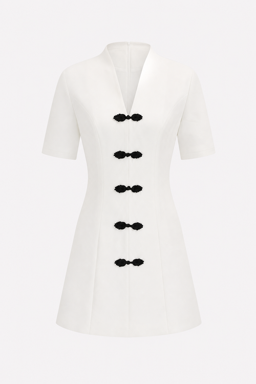 Off-White Frog Button Mini Dress