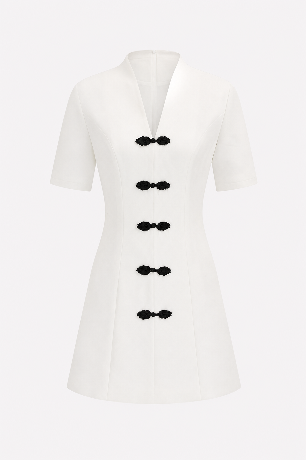 Off-White Frog Button Mini Dress - 1