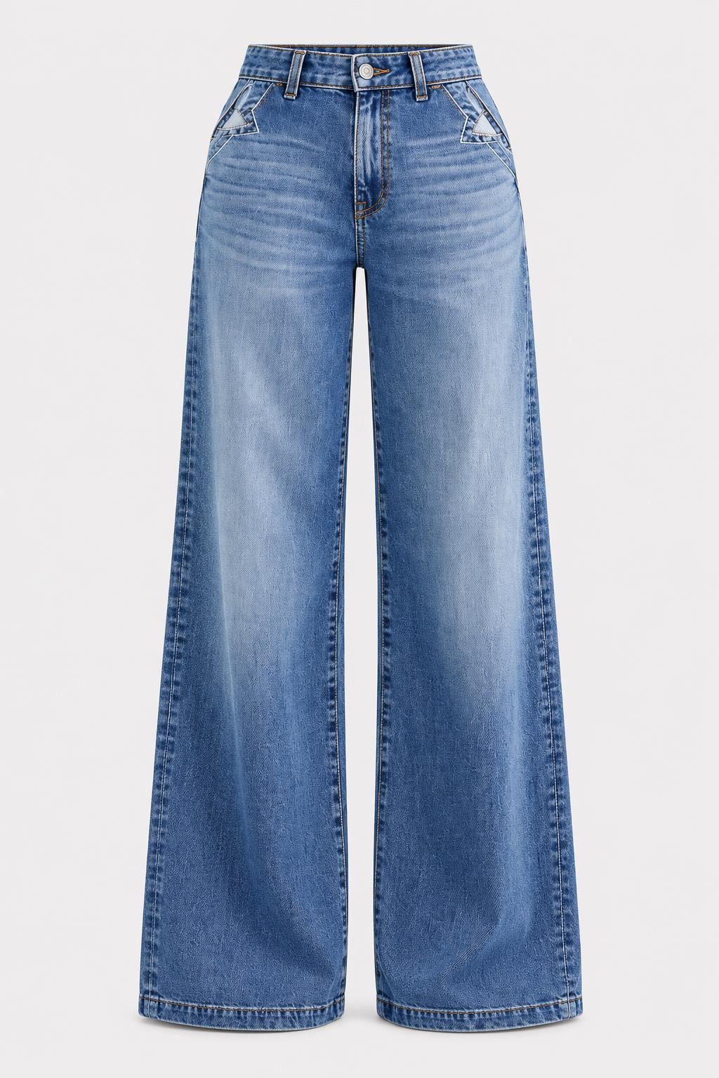 Denim Wide-Leg Jeans With Relaxed Fit - 1