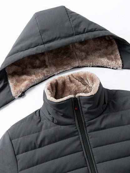 Hooded Insulated Quilted Winter Coat - view 7