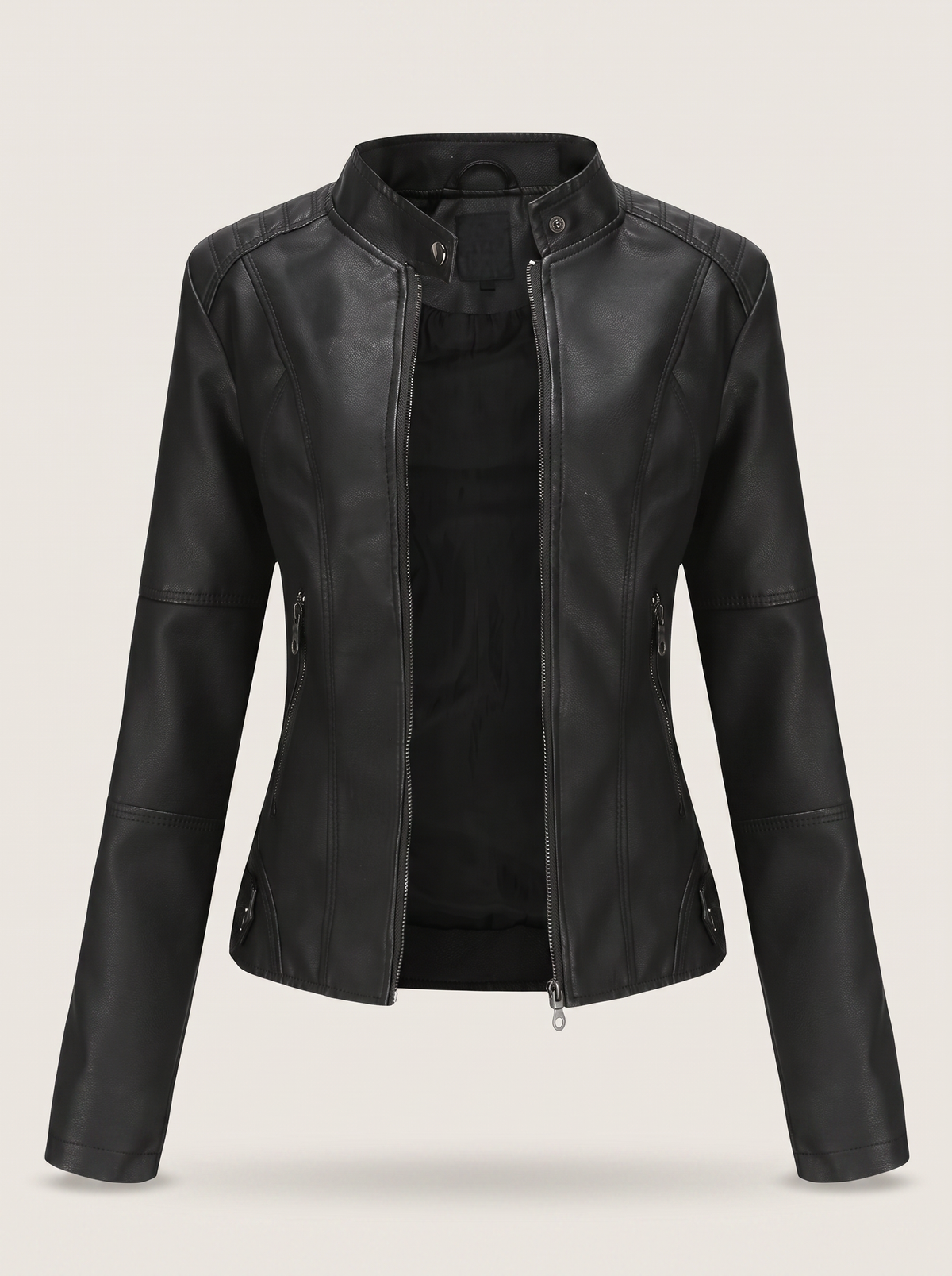 Faux Leather Oversized Shacket with Buttons