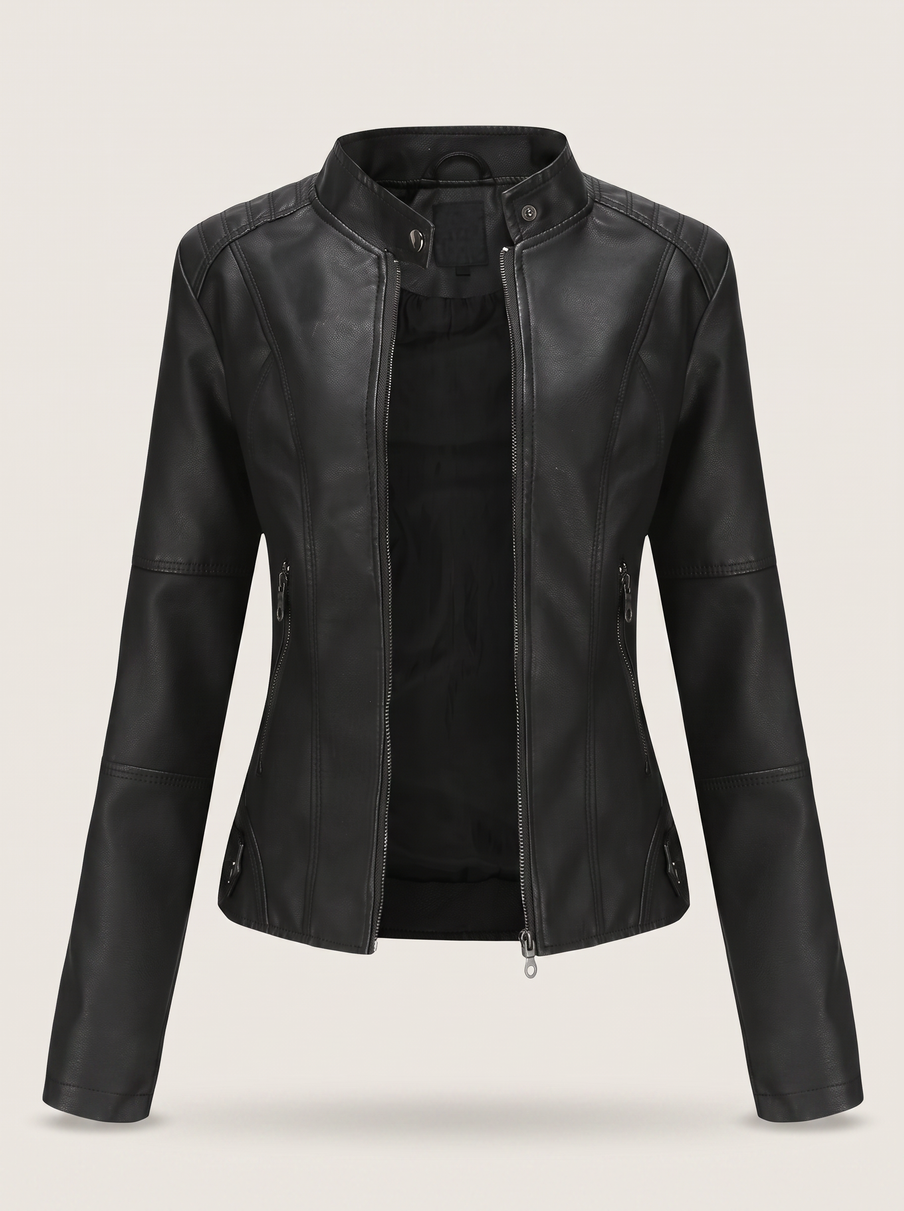 Faux Leather Oversized Shacket with Buttons