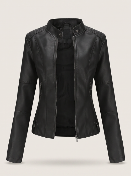 Faux Leather Oversized Shacket with Buttons