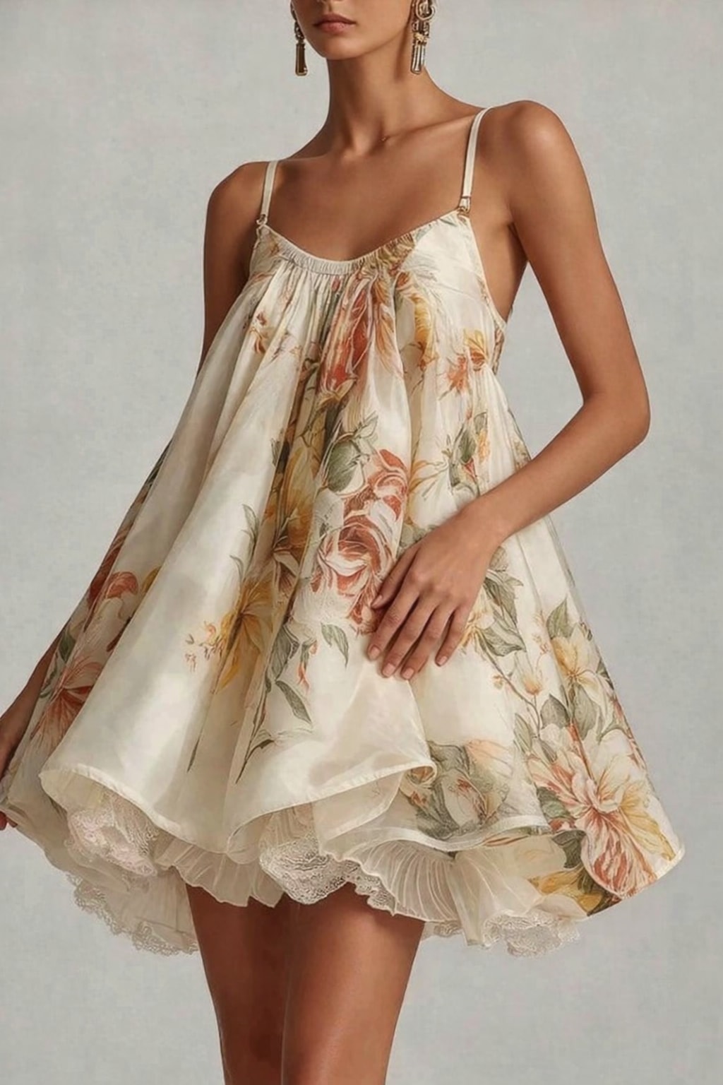 Polyester Sleeveless Camisole Dress With Puffy Skirt - 5