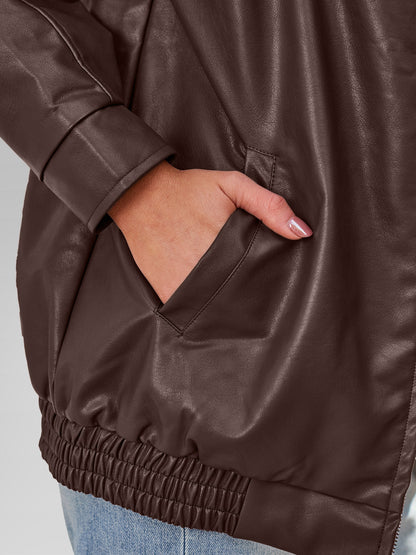 Oversized Leather Biker Jacket - view 7