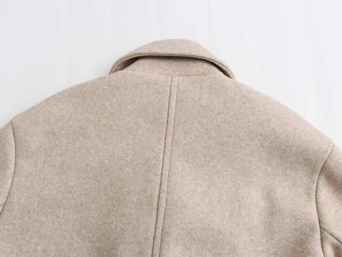 Double-Breasted Blend Overcoat in Six Colors - view 16