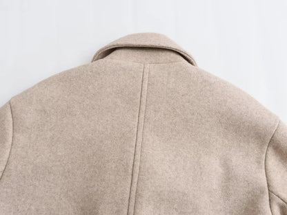 Double-Breasted Blend Overcoat in Six Colors - view 16