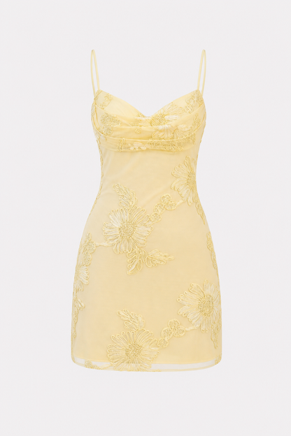 Embroidered Bodycon Mini Dress in Four Colors