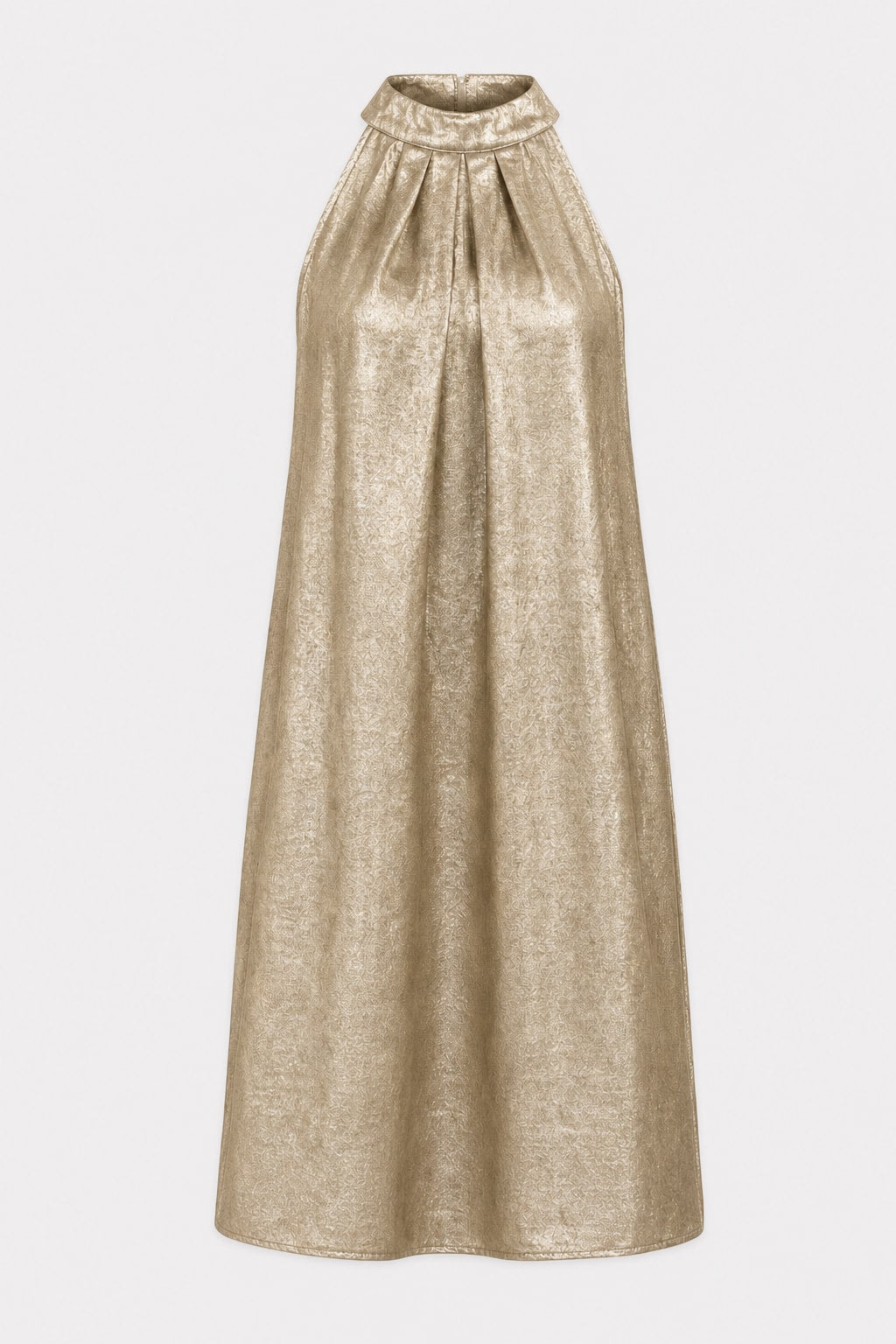 Halter Midi Dress With Draped Skirt - 1