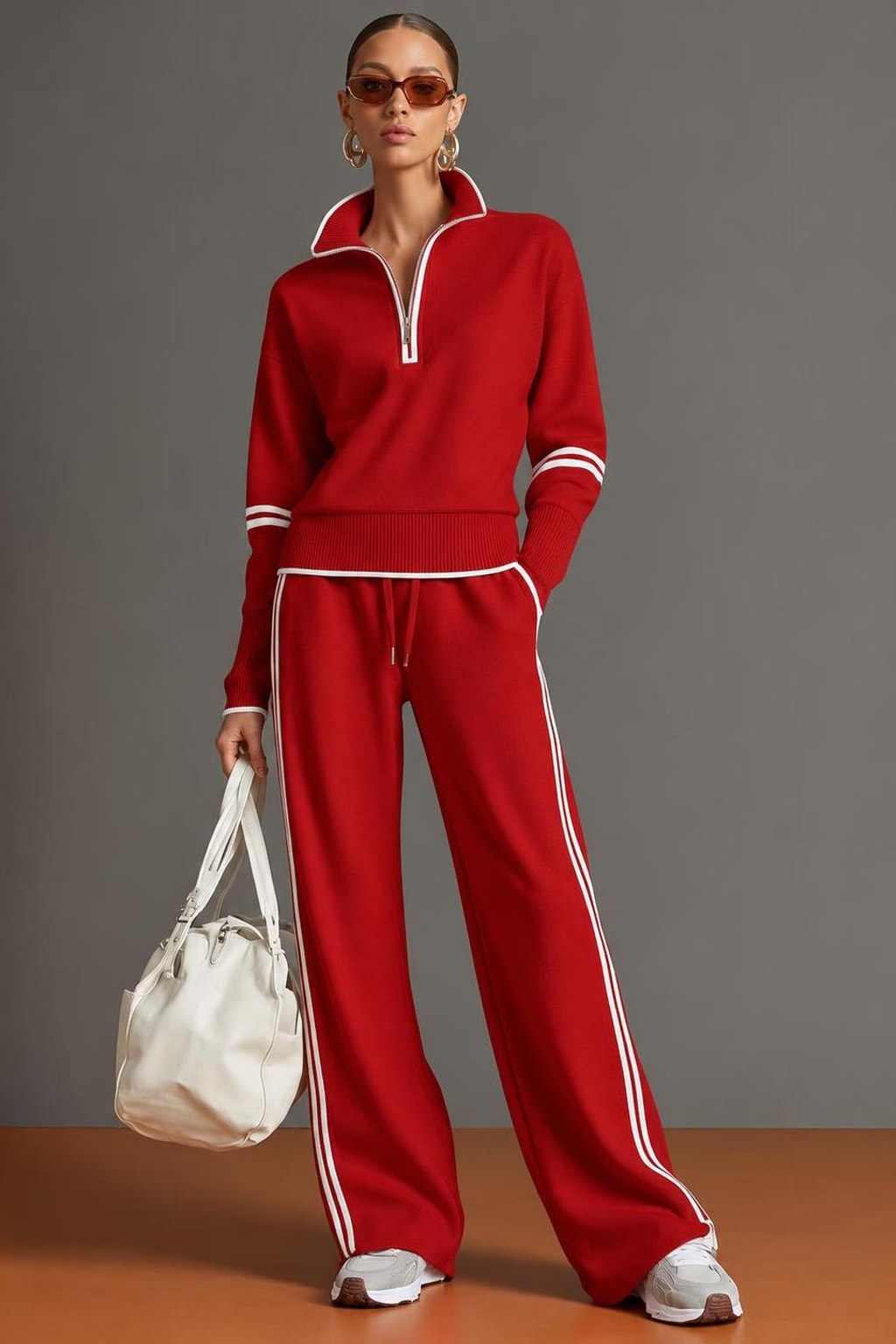 Soft-Stretch Wide Leg Two-Piece Lounge Set - 8