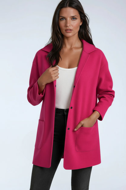 Wool blend hooded mid-length coat - view 7