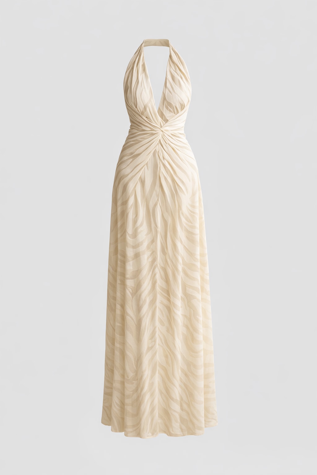 Polyester Sleeveless Beach Dress With Backless Tie Neck - 1